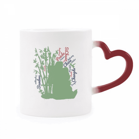 

China Chengdu Panda Wordcloud Heat Sensitive Mug Red Color Changing Stoneware Cup
