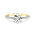 thumbnail image 3 of 5 Carat IGI Certified Round Shape Lab Grown Diamond Engagement Ring | 14K Yellow Gold |Grace Micro Pave Eternity Diamond Ring | FG-VS1-VS2 Quality Friendly Diamonds, 3 of 4