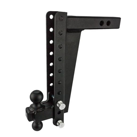 Bulletproof Hitches Trailer Hitch Ball Mount HD2014 For 2 Inch Receiver; Lockable Lock Sold Separate; 22 000 Pound Gross Trailer Weight; Adjustable 14 Inch Drop/Rise; Non Swivel; Non-Extendable