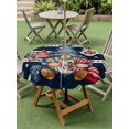 thumbnail image 4 of Outdoor Tablecloth with Umbrella Hole for Patio/Picnic/Party/Camping, Patriotic Gnomes Waterproof Table Cloth Round Cover Washable, Independence 250 Memorial Navy Striped (Dia 54"), 4 of 9
