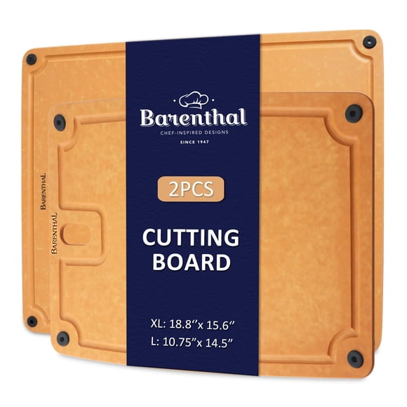 Barenthal Large Cutting Boards for Kitchen Dishwasher - 2PC Cutting Board Set Double-Sided with Non-Slip Feet and Juice Groove Composite Chopping Boa