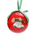 thumbnail image 1 of 7.5cm Christmas Balls Pinup Picture Christmas Patterns Decorative Ribbon Smooth Surface Glossy Finish Hanging Decoration Shatterproof Vibrant Decorative Christmas Balls for Party, 1 of 8
