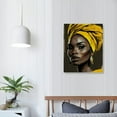 thumbnail image 4 of Nawypu African American Canvas Wall Art Abstract Black Woman Art Yellow Hair Black Girl Painting Woman Portrait Picturefor Living Room Bedroom Decor, 4 of 5