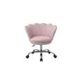 thumbnail image 3 of Rolling Chairs for Living Room, Modern Velvet Vanity Chair with Wheels, Ergonomic Office Arm Chair with Padded Back Seat, Height Adjustable Mid Back Computer Desk Chair for Bedroom, Pink, LL71, 3 of 9
