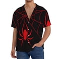 thumbnail image 1 of Fotbe Red Spider Camisa Estampada de Manga Corta para Hombre, Casual de Verano, Estilo Playero, Sin Arrugas-X-Large, 1 of 5