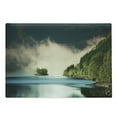 thumbnail image 1 of Lake Cutting Board, Mountain Reflection Natural Life Lovers Foggy Scene Panoramic Spring Themed Picture, Decorative Tempered Glass Cutting and Serving Board, in 3 Sizes, by Ambesonne, 1 of 2