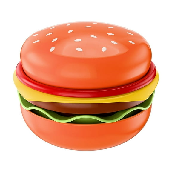Creative Hamburger Themed 5 Piece Ceramic Dishware Set Perfect for Family Gatherings Snacks Cakes Sturdy Finish