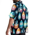 thumbnail image 3 of Easter Men's Button Down Hawaiian Poplin Shirt Summer Beach Printed Casual Short Sleeve Unisex Shirts, 3 of 6