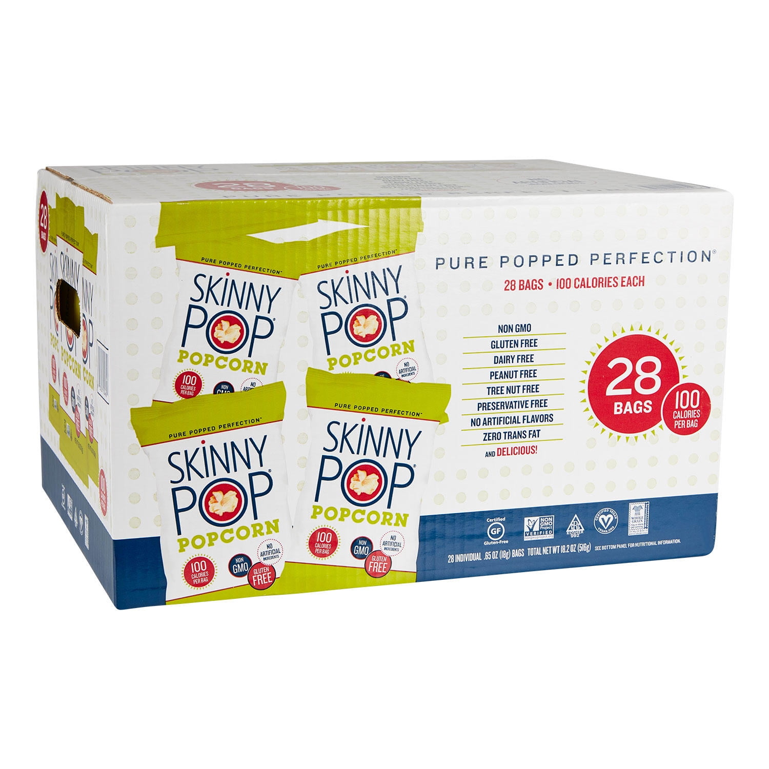 SkinnyPop Original Popcorn Snack Bags (0.65 oz., 28 ct.)