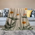 thumbnail image 2 of Fenyluxe Flowers Print Throw Blanket, Flannel, Hand/Machine Wash, All Seasons, Bed Gifts 60x80in, 2 of 6