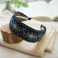 thumbnail image 5 of Charmgo Skincare Headband Clearance, Fashion Embroidery Hairband Women Hair Head Hoop Simple Sweet Girl Hair Headband Boho Headbands for Women, Headbands for Women Blue, 5 of 5