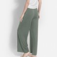thumbnail image 3 of Homegro Women's Pajama Bottoms Elastic Waist Sleep Pants Pj Straight Leg Solid Drawstring Soft Lightweight Green Medium, 3 of 4