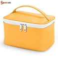 thumbnail image 3 of Spencer Cosmetic Travel Bag Makeup Case PU Washable Waterproof Handbag Pouch Organizer Bag for Women (8.7"*5.5"*4.7",Yellow), 3 of 8