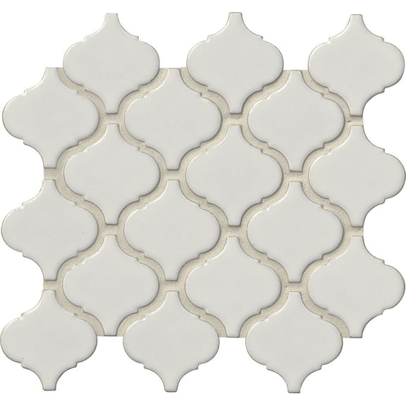 MSI Bianco Arabesque 9.84 in. x 10.63 in. x 6 mm Glazed Ceramic Mesh-Mounted Mosaic Tile (10.95 sq. ft. / case)