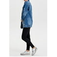 thumbnail image 2 of Women's Loose Fit Long Jean Jacket Ripped Broken Denim Coat - Light Blue/Large, 2 of 4