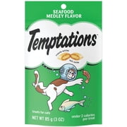Whiskas Temptations Seafood Cat Treats - Crunchy Treats - 12 Pack, 3-Ounce Pouches