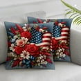 thumbnail image 3 of nygtbtfer Hopyeer American Flag Throw Pillow Covers Liliy Green Leaves Garland Linen Pillowcase Independence&nbsp;Day Home Decor Cushion (PA-flag), 3 of 7