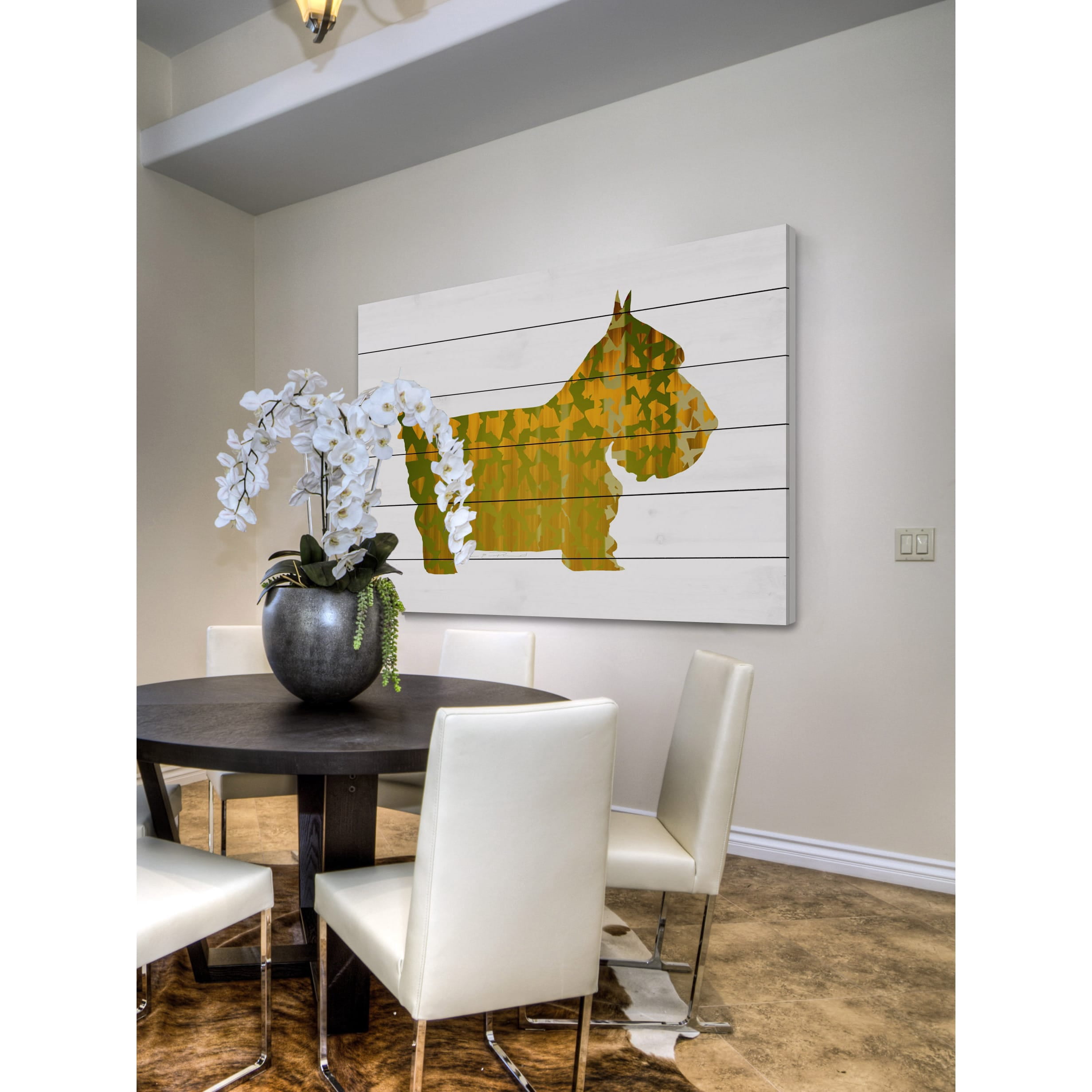 Marmont Hill "Chien Dore" by Marie-Eve Pharand Painting Print on White Wood