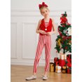 thumbnail image 2 of TiaoBug Kids Girls Christmas Candy Cane Sequined Dance Jumpsuits Gymnastics Dance Performance Unitard Red 12, 2 of 7