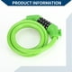 thumbnail image 5 of Candado de bicicleta ajustable Unique Bargains, candado de cadena de bicicleta, bloqueo de cable de bicicleta reiniciable de 5 dígitos, aleación de zinc, 133 cm, verde, 1 juego, 5 of 6