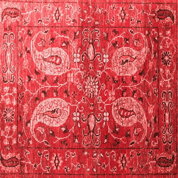 Ahgly Company Indoor Square Persian Red Traditional Area Rugs, 6' Square