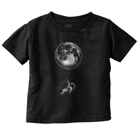 Funny Space Astronaut Moon Balloon Toddler Boy Girl T Shirt Infant Toddler Brisco Brands 6M