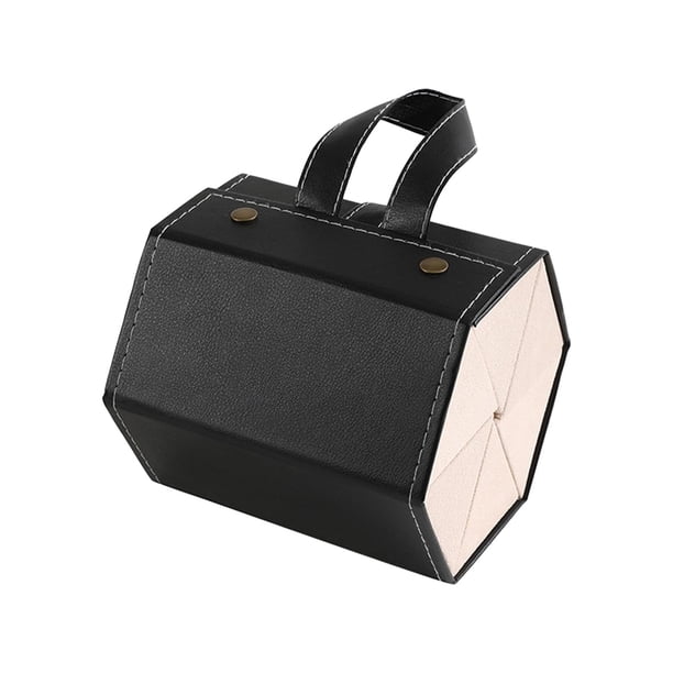 Organizador de gafas de sol de viaje, caja de almacenamiento portátil de cuero PU, estuche de almacenamiento plegable para sala de estar y apartamento Negro Sunnimix Estuche organizador de gafas de sol