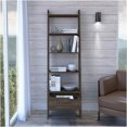thumbnail image 5 of JERFIT 5-Tier Ladder Bookcase with Drawer, Freestanding Etagere Book Shelf with 5 Open Storage Shelves for Living Room, Bedroom, Office, Brown, 5 of 7
