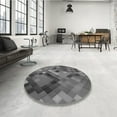 thumbnail image 3 of Ahgly Company Indoor Round Patterned Gunmetal Gray Area Rugs, 3' Round, 3 of 6