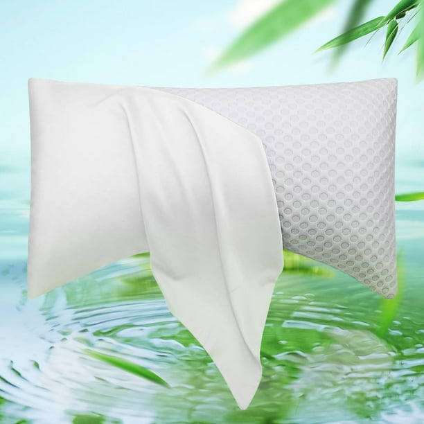 Funda de almohada refrescante para dormir de lado, almohada curvada de bambú