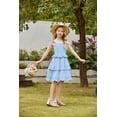 thumbnail image 3 of Arshiner Girls Dresses Ruffle Sleeve Tiered Casual Flowy Swing Tween Sundress with Pockets for Girls, 3 of 6