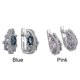 thumbnail image 4 of Pendientes de estilo europeo vintage shaofei con zafiro y diamantes en plata maciza de dos tonos 14 k azul, 4 of 4