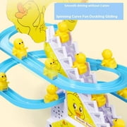 Duck Roller Coaster,Funny Duck Climbing Stairs Toy,Escalator Roller Coaster Toy,Automatic Track Slide Toy,Coaster Track Toy with Music&Light,Intoor Duck Slide Toy for Kids(9 Ducks(Rechargeable))