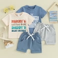 thumbnail image 2 of Toddler Baby Boy Summer Clothes Mama's Little Man Print Short Sleeve T-shirt Tops Shorts Set Infant Boy Cute Outfits, 2 of 8