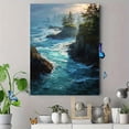 thumbnail image 4 of Coastal Ocean Waves Rocky Shoreline Canvas Print Wall Art for Living Room Office Bathroom, 4 of 8