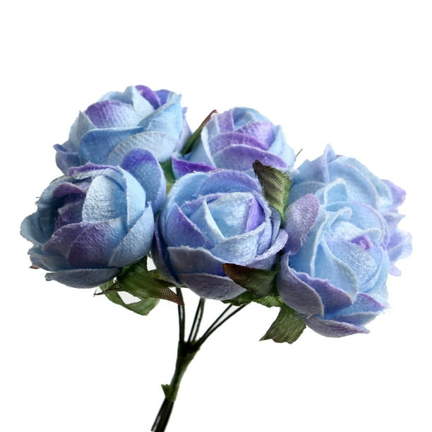 Ramo de flores Artificiales Sunnimix 6 piezas seda azul