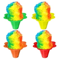 Hypothermias Snow Cone Flower Cups Medium Case of 1000, Variety Colors: Green, Orange, Yellow, Red