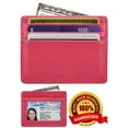 thumbnail image 2 of Credit Card Holder Genuine Leather Slim & Thin Pocket Wallet Minimalist Wallet Money Clip RFID Blocking, 2 of 7