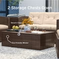 thumbnail image 4 of Hearth & Harbor 6-Piece Outdoor Patio Furniture Set with Storage Table, Wicker Patio Conversation Set Brown/Beige, 4 of 6