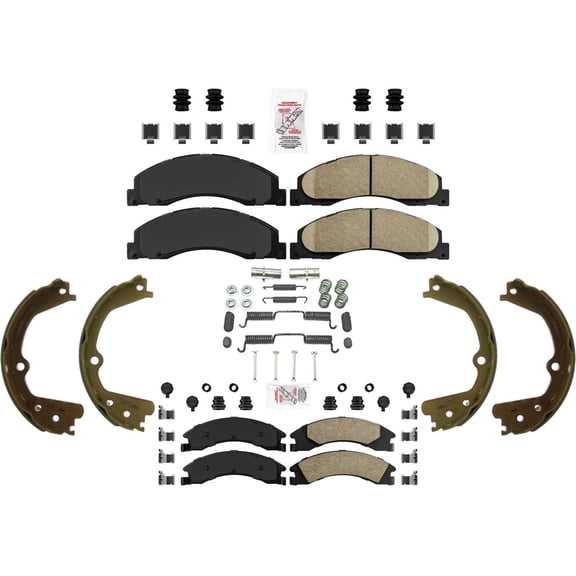 AmeriPro Fleet Duty Disc Brake Pads Parking Shoes For Ford E150 E250 Van 08-2014