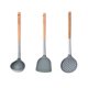 thumbnail image 1 of Silicona cocina raspador silicona colador de silicona cuchara utensilio de cocina (gris), 1 of 7