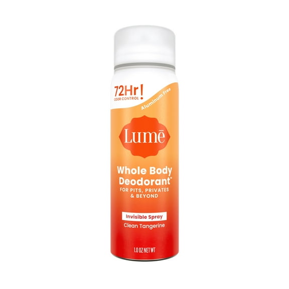 Lume Whole Body Women’s Deodorant - Trial Size Spray Deodorant - Aluminum Free - Clean Tangerine - 1.0oz