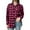 Hot Pink, variant on Fanxing Womens Plaid Flannel Shacket Shirt Casual Cuffed Long Sleeve Boyfriend Tops Fall Winter Button Down Lapel Shirts Blouses Hot Pink M