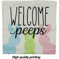 thumbnail image 4 of Easter Pillow Covers 18x18 Set of 4, Easter Pillows Decorative Throw Pillows, Stripe Bunny Truck Eggs Welcome Peeps Hello Easter Pillow Cases Easter Decorations for The Home Couch, 4 of 6