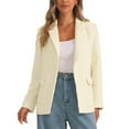 thumbnail image 1 of BLAZER DE TWEED PARA MUJER INSPIRADO CHIC, ABIERTO EN FRONTAL, DE MANGA LARGA, PARA TRABAJO Y OCASIONES CASUALES, COLOR BLANCO, TALLA L, 1 of 6