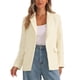 thumbnail image 1 of INSPIRE CHIC Blazer de mujer de tweed abierto de manga larga para trabajo, oficina y casual blanco XS, 1 of 6