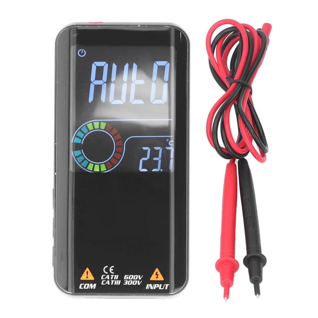 Multímetro digital, pantalla LCD a color inteligente Voltímetro de conteo 9999, probador de voltaje, puede identificar automáticamente voltaje CA, voltaje CC, resistencia