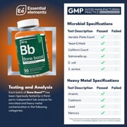 Essential Elements Bone Boost Calcium Supplement with Vitamin D3, K2 & Cissus Quadrangularis for Adults - Bone & Joint Strength | 90 Capsules