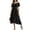 *Black, variant on Women's Off Shoulder Puff Short Sleeve Waist Tie Irregular Midi Dress,Casual Summer Swing Dress Wine,Women's Plus XL