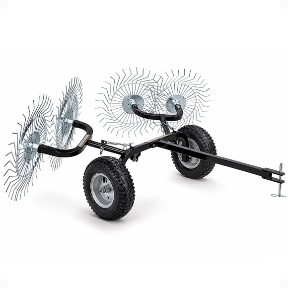 Yard Tuff Acreage Rake, 4 Tine Steel Tow Behind Dethatcher, 48 Inch